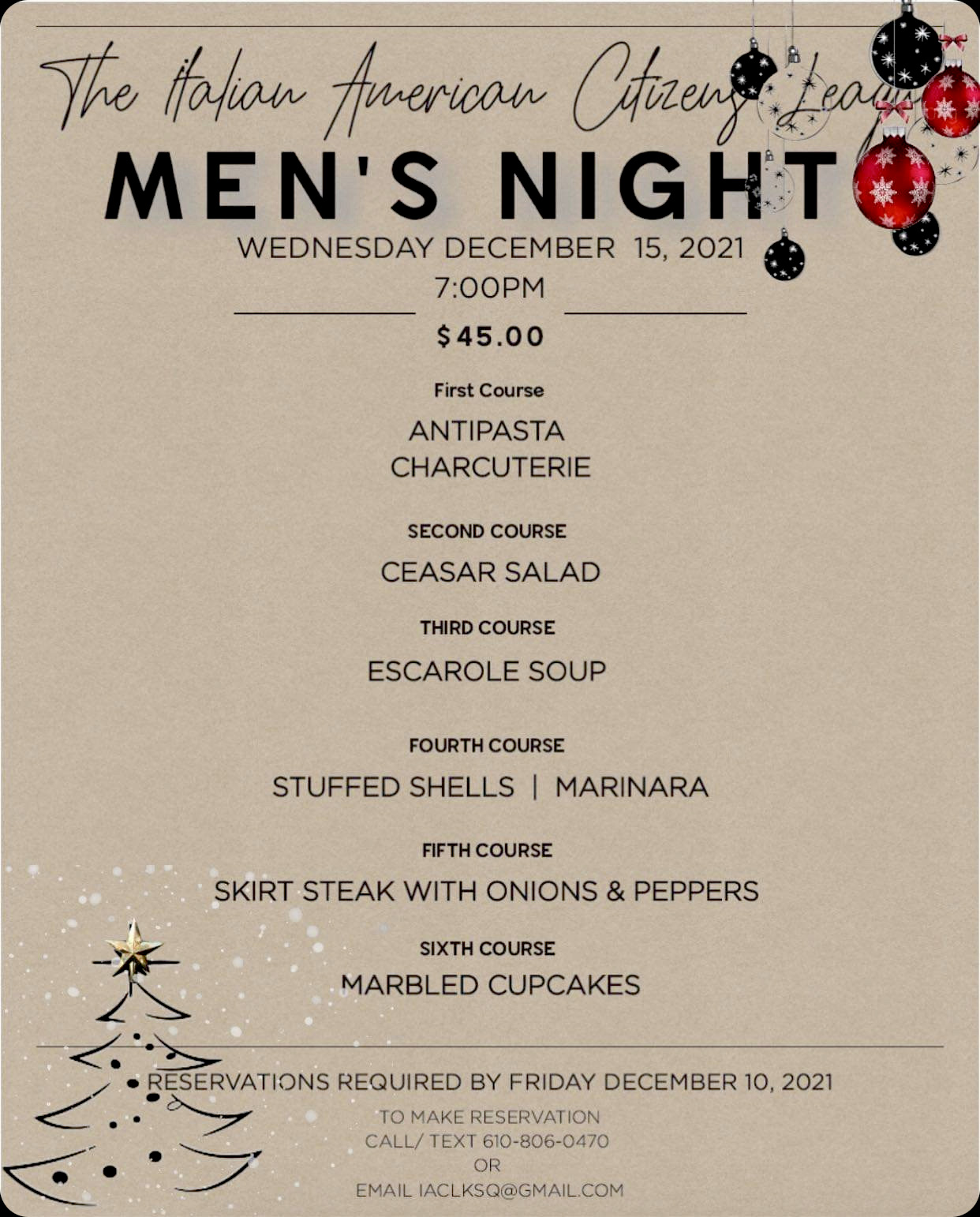 Men's Night December 2021